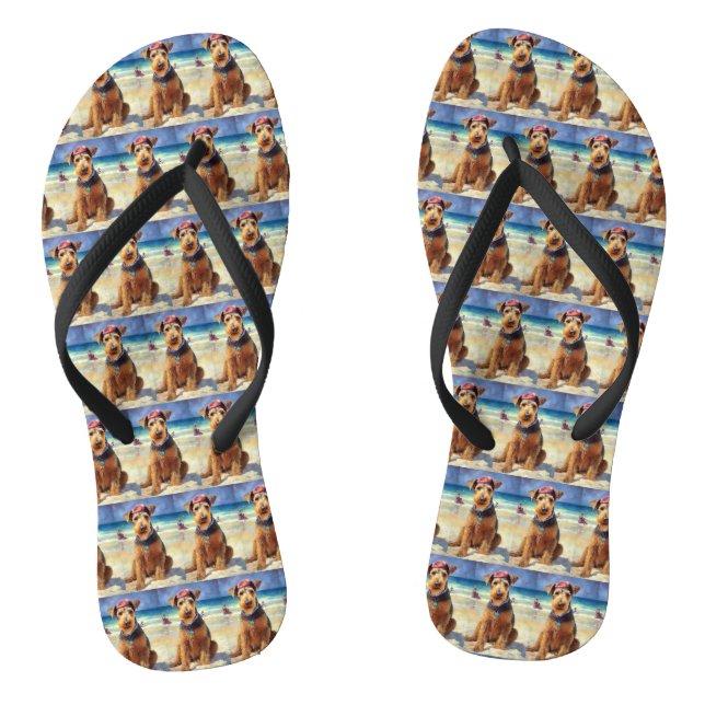 Chanclas Airedale on Beach, regalo de verano para los amant (Plantilla)