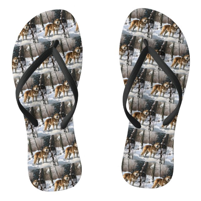 Chanclas Akita deja que nieve Navidades (Plantilla)