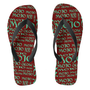 Chanclas Aletas rojas de labios rojos mojo