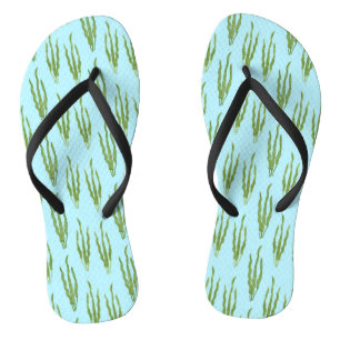 Chanclas Algas Verdes Plantas Océano Naturaleza Amante Agua