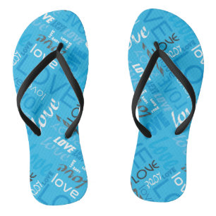 Chanclas Alive Cyan Gallery Love Words Art