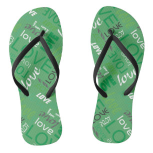 Chanclas Alive Green Gallery Love Words Art