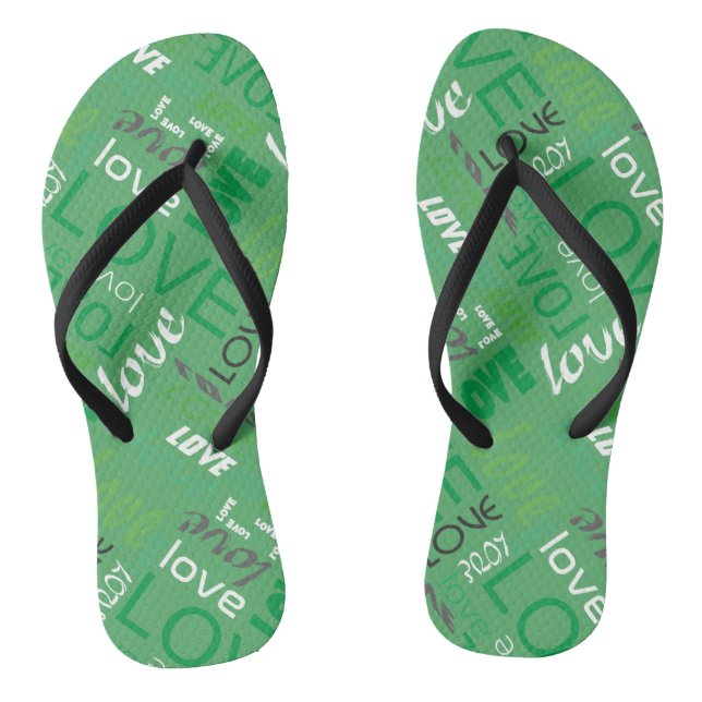 Chanclas Alive Green Gallery Love Words Art (Plantilla)