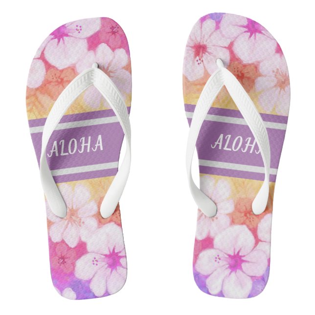 Chanclas Aloha de la flor hawaiana 01 (Plantilla)