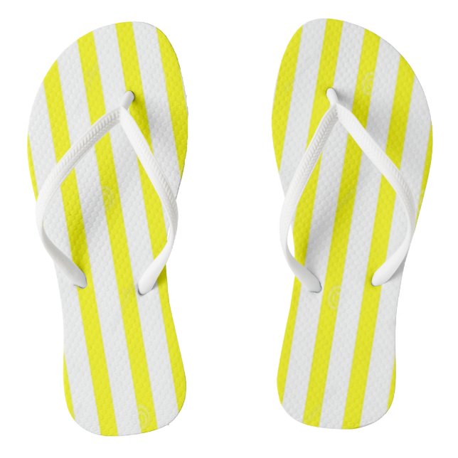 Chanclas Amarillas y Blancas a Rayas (Plantilla)