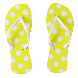 Chanclas Amarillas y Blancas de Lunares