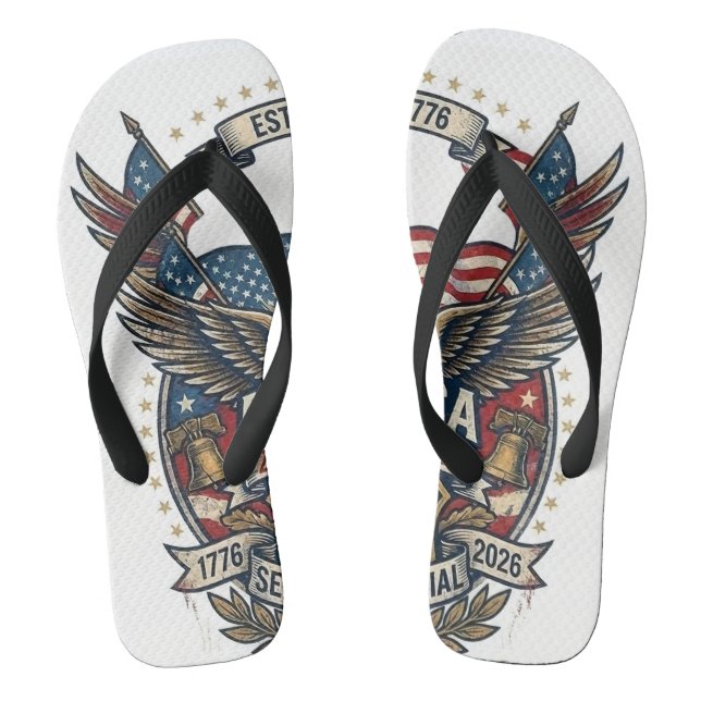 Chanclas America 250th Anniversary Patriotic 1776 Freedom  (Plantilla)