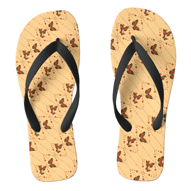 Chanclas Amor y mariposas en naranja (Plantilla)