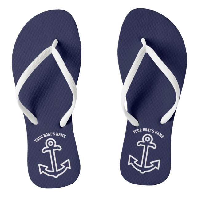 Chanclas Ancla de barco personalizada Flip Flops Marina Blu (Plantilla)
