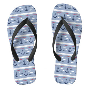 Chanclas Anclas náuticas azul rojo