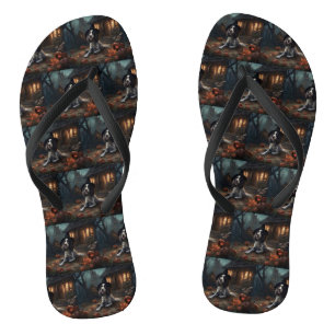 Chanclas Anglo Springer Spaniel calabazas Halloween Scary