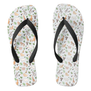 Chanclas animal salvaje con patrón de árbol de la jungla