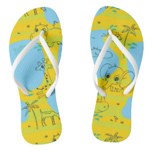 Chanclas Animales jugando al fondo del patrón de bebé