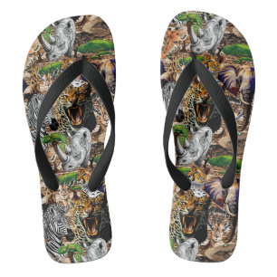 Chanclas Animales salvajes de sabana africanos