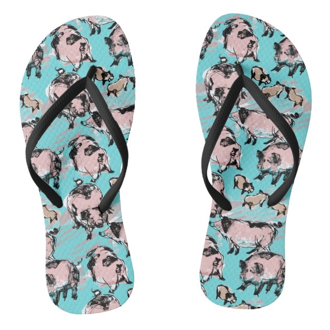 Chanclas Año del Cerdo Chino 2019 Dibujo original F-Flop Az (Plantilla)