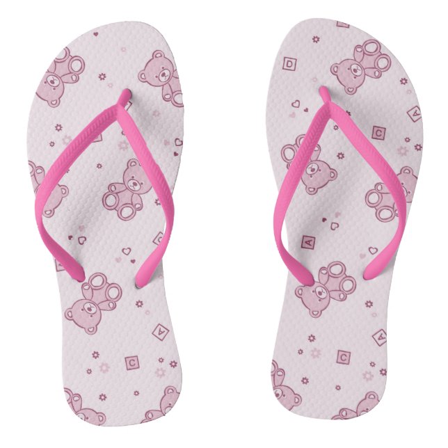 Chanclas Antecedentes de oso rosa (Plantilla)