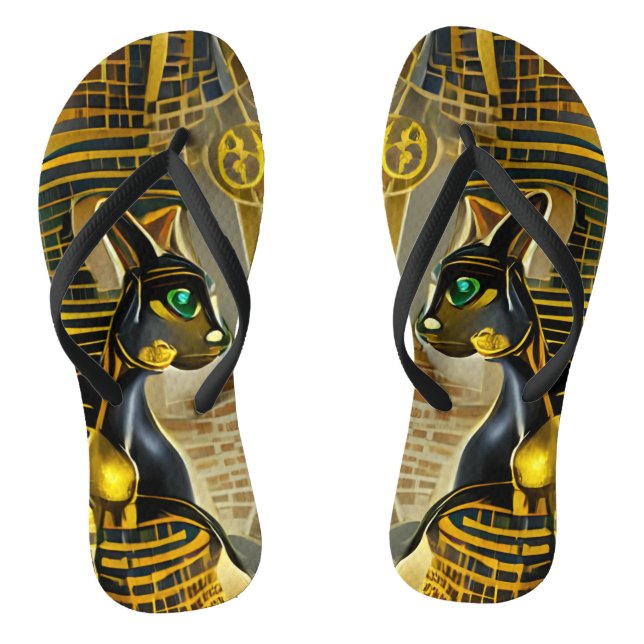 Chanclas Antigua diosa gata egipcia, arte bastet de IA (Plantilla)