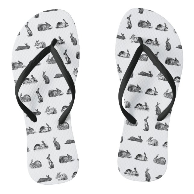 Chanclas Antiguos Conejos Vintage Bunny Art PERSONALIZADO B (Plantilla)