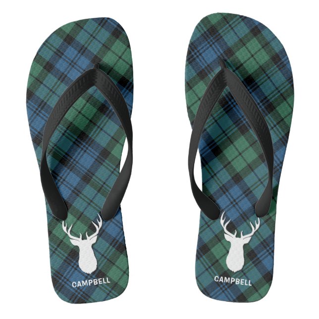 Chanclas Antillas De Cerveza Personalizadas Tartán Plaid Gr (Plantilla)
