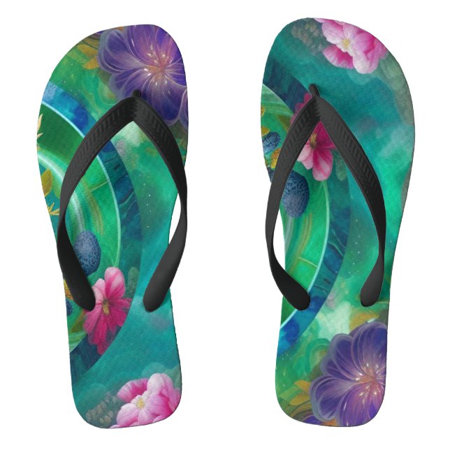 Chanclas Aqua Floral Resumen subacuático Jardín (Plantilla)