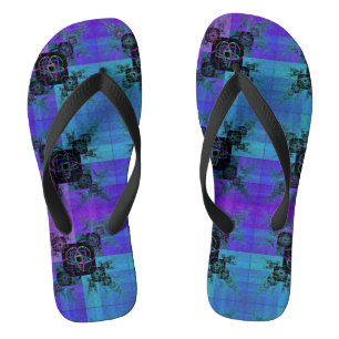 Chanclas Aqua y Lilac Fractal Joy Thongs