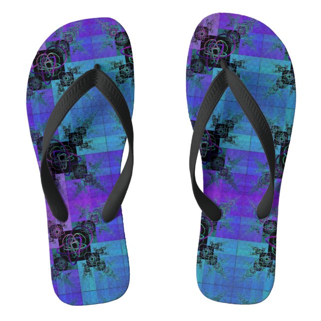 Chanclas Aqua y Lilac Fractal Joy Thongs (Plantilla)