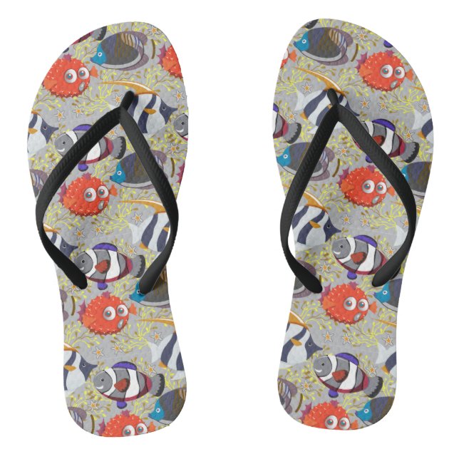 Chanclas Aquatic animals pattern | ocean underwater life 40 (Plantilla)