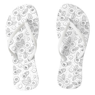 Chanclas Arándanos azules en blanco y negro