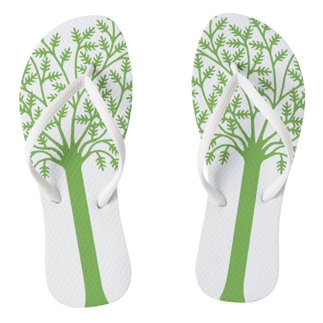 Chanclas Árbol con hojas verdes (Plantilla)