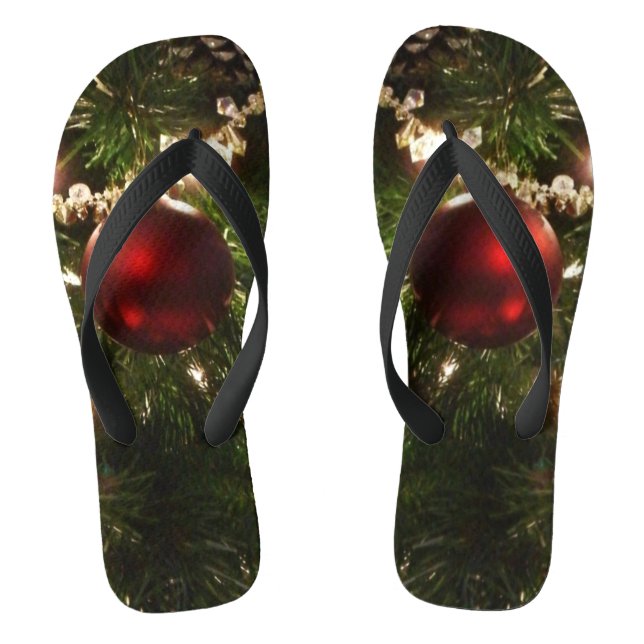 Chanclas Árbol de Navidad que ferio Bonito Verde y Rojo (Plantilla)