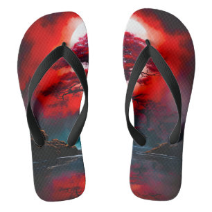 Chanclas Árbol Rojo Místico Bajo Luna Llena