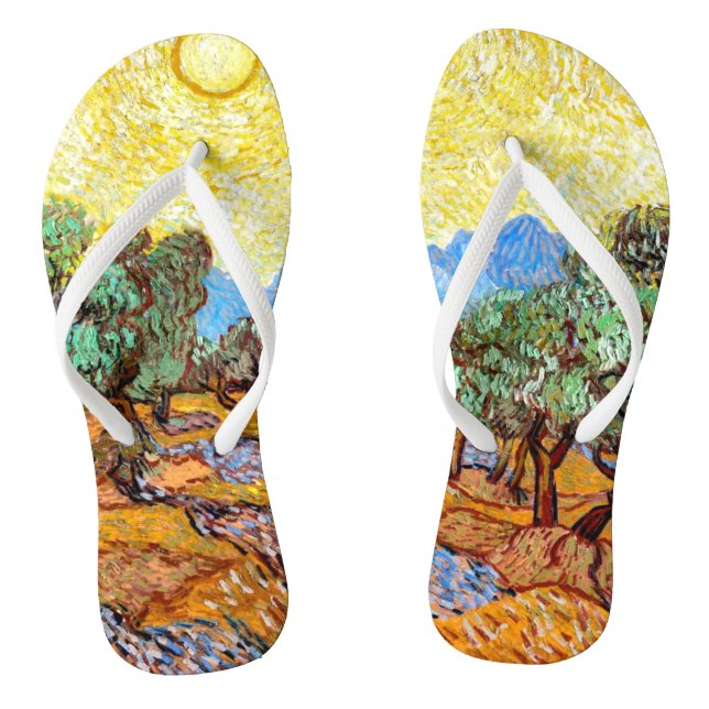 Chanclas Árboles de oliva (1889) Apaisado de Van Gogh Unise (Plantilla)