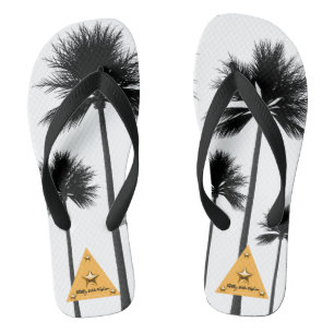 Chanclas Árboles de palmas negras Flop blanco