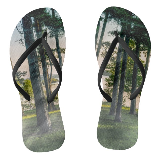 Chanclas Árboles nublados en la roca de la mesa (Plantilla)
