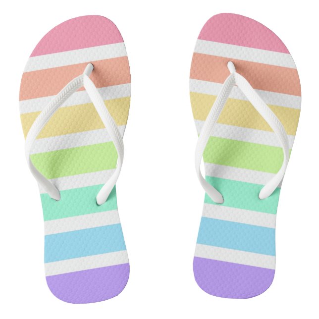 Chanclas Arcoiris de bblegum y rayas blancas (Plantilla)