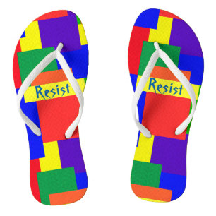 Chanclas Arcoiris Resist Textured Quilt Design Flip Flops