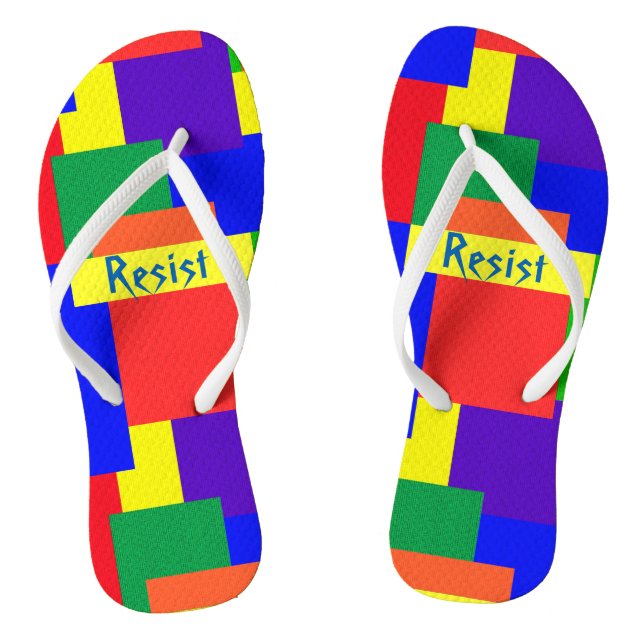 Chanclas Arcoiris Resist Textured Quilt Design Flip Flops (Plantilla)