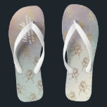 Chanclas Arcoiris Unicornio Bodas Flipflops BRIDE Gold<br><div class="desc">Agregue el rol de miembros del Bridal Party,  el nombre de las parejas casadas y la fecha de boda a estos elegantes flipflops de bodas de playa de verano.</div>