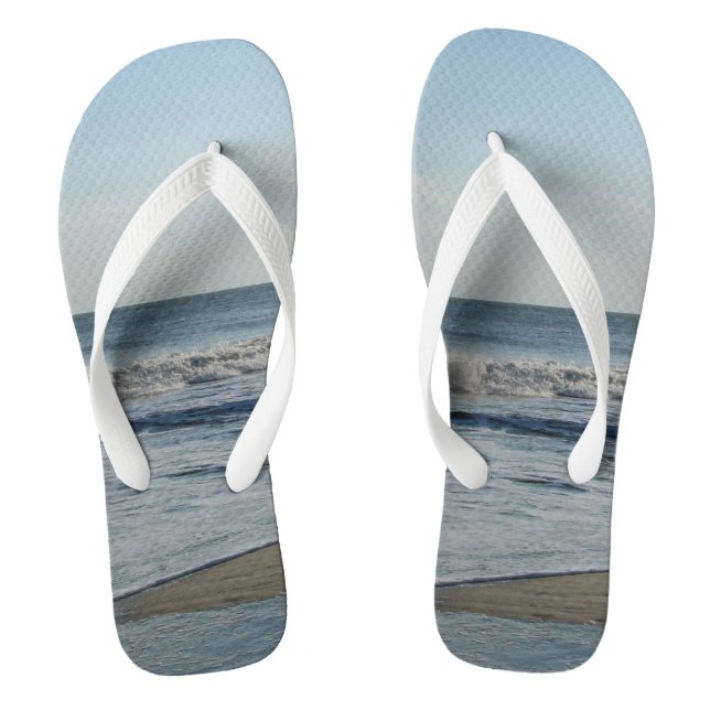 Chanclas Arena de la playa de Ocean Waves Blue Sky (Plantilla)