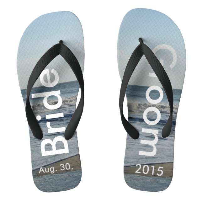 Chanclas Arena de playa Boda personalizada (Plantilla)