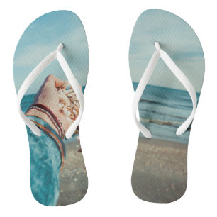 Chanclas Arena de playa y conchas marinas