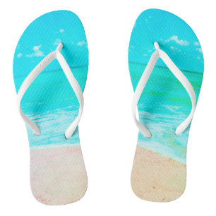 Chanclas Arena tropical turquesa, flor de arena tropical
