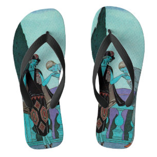 Chanclas Art Deco vintage La Villa d'Este de George Barbier