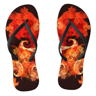 Chanclas Arte abstracto de aves de fuego bailando