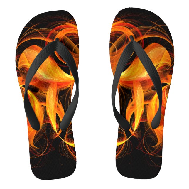 Chanclas Arte abstracto de bola de fuego (Plantilla)