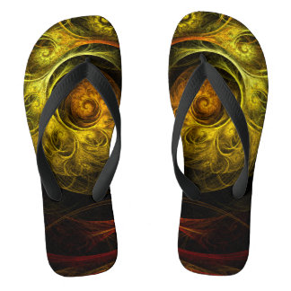 Chanclas Arte abstracto de color rojo floral de Sunrise