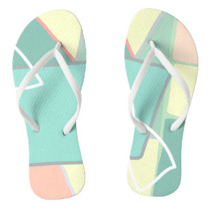 Chanclas Arte abstracto de color turquesa pálido pastel