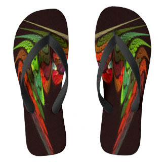 Chanclas Arte abstracto fractal de camaleón en movimiento v