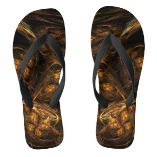 Chanclas Arte abstracto moderno fractal dorado de la Madre