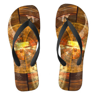 Chanclas Arte abstracto radial de integridad en tonos cálid